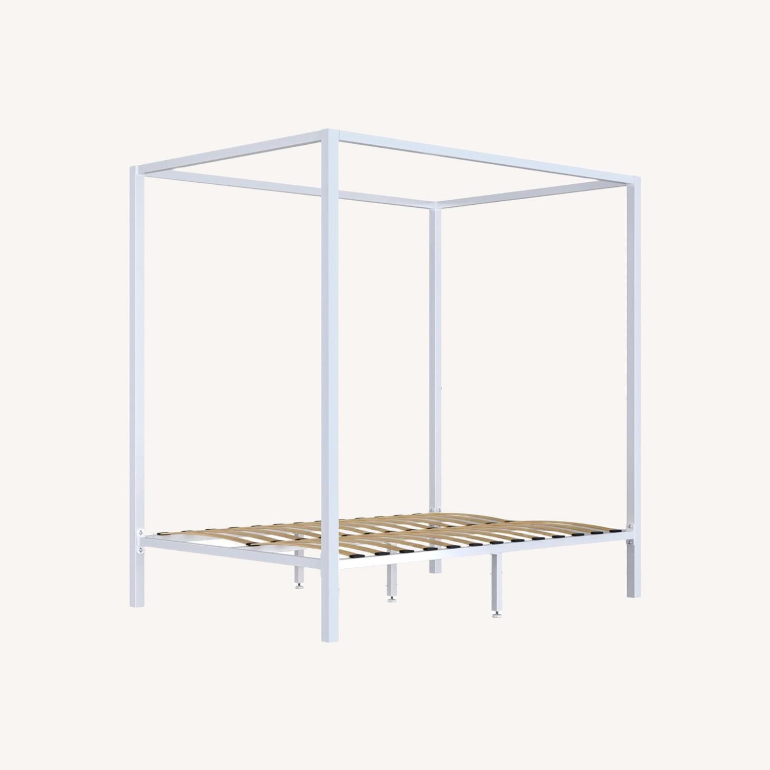 White Metal Queen Bed - image-0
