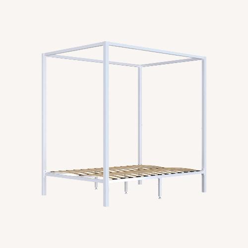 Used White Metal Queen Bed for sale on AptDeco