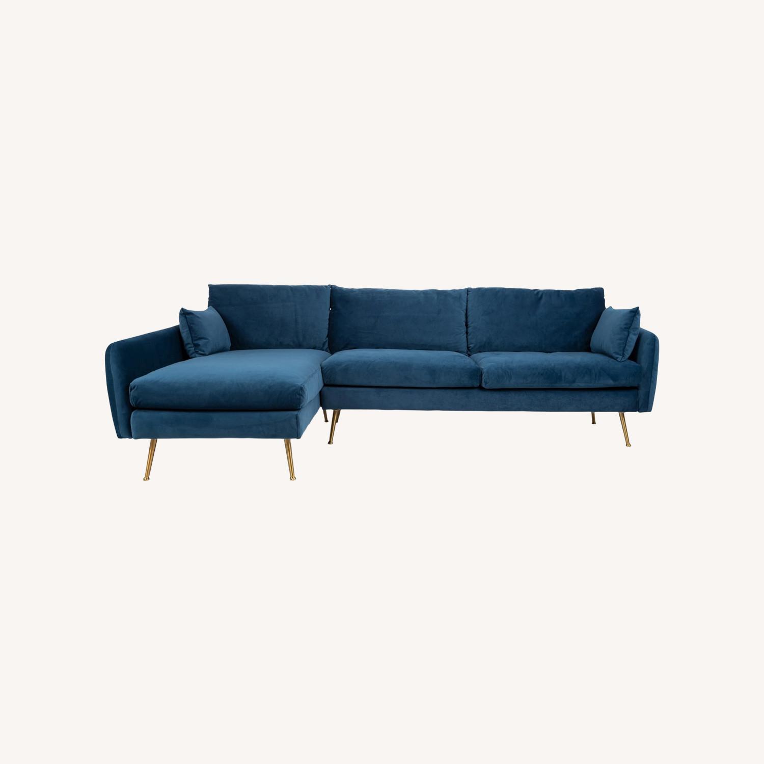 Albany Park Navy Blue Park Sectional - image-0