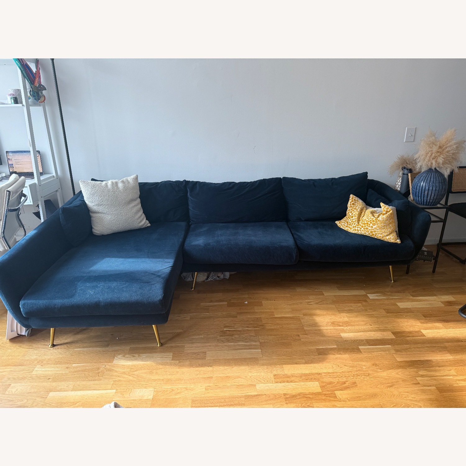 Albany Park Navy Blue Park Sectional - image-1