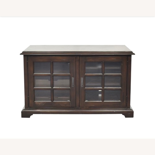Used Pottery Barn Holstead Windowpane Media Console for sale on AptDeco