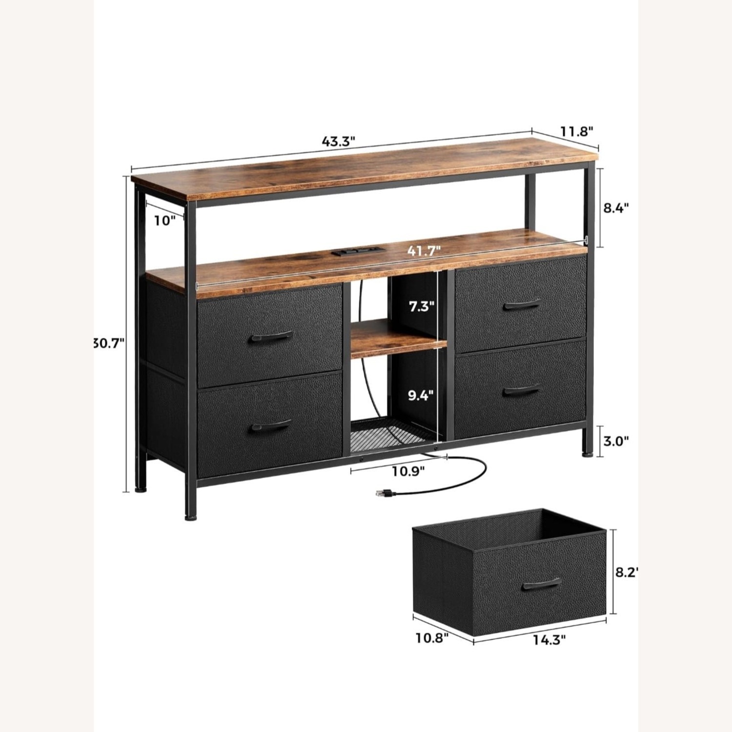 Amazon Dark Brown Wood Dresser - image-1