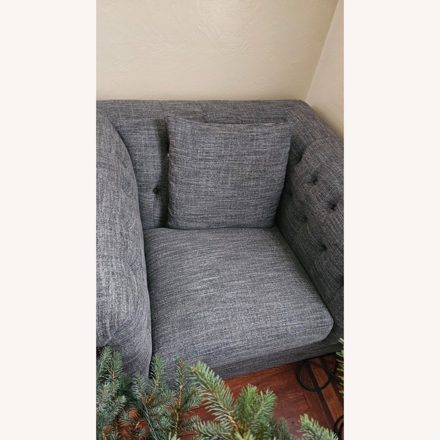 Wide Gray Chair with Grommets - image-0