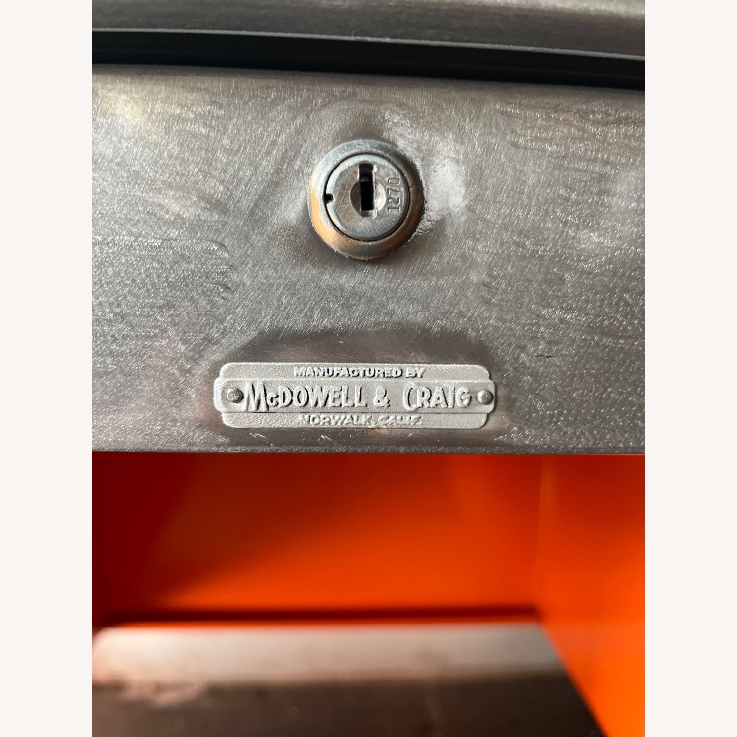 Vintage/Antique Orange Metal Coffee Table - image-3