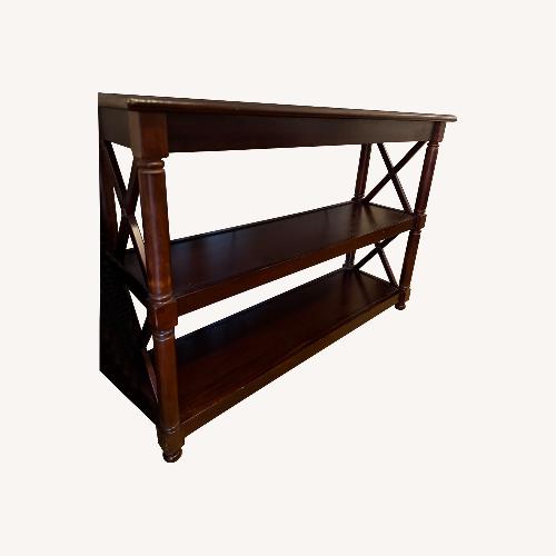 Used Pier 1 Imports Dark Brown Wood Media Storage for sale on AptDeco