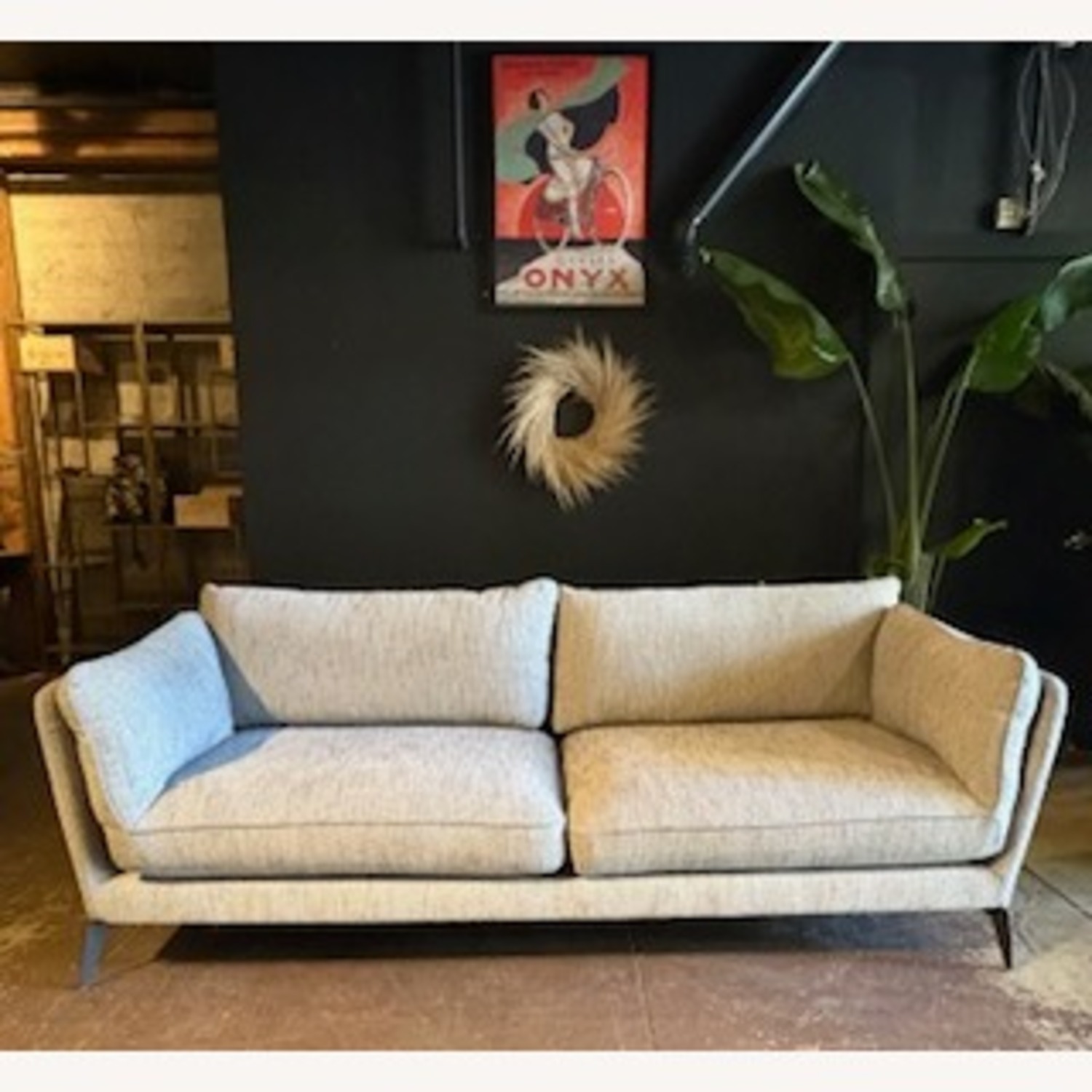 Four Hands Modern Navy Tweed Couch - image-1