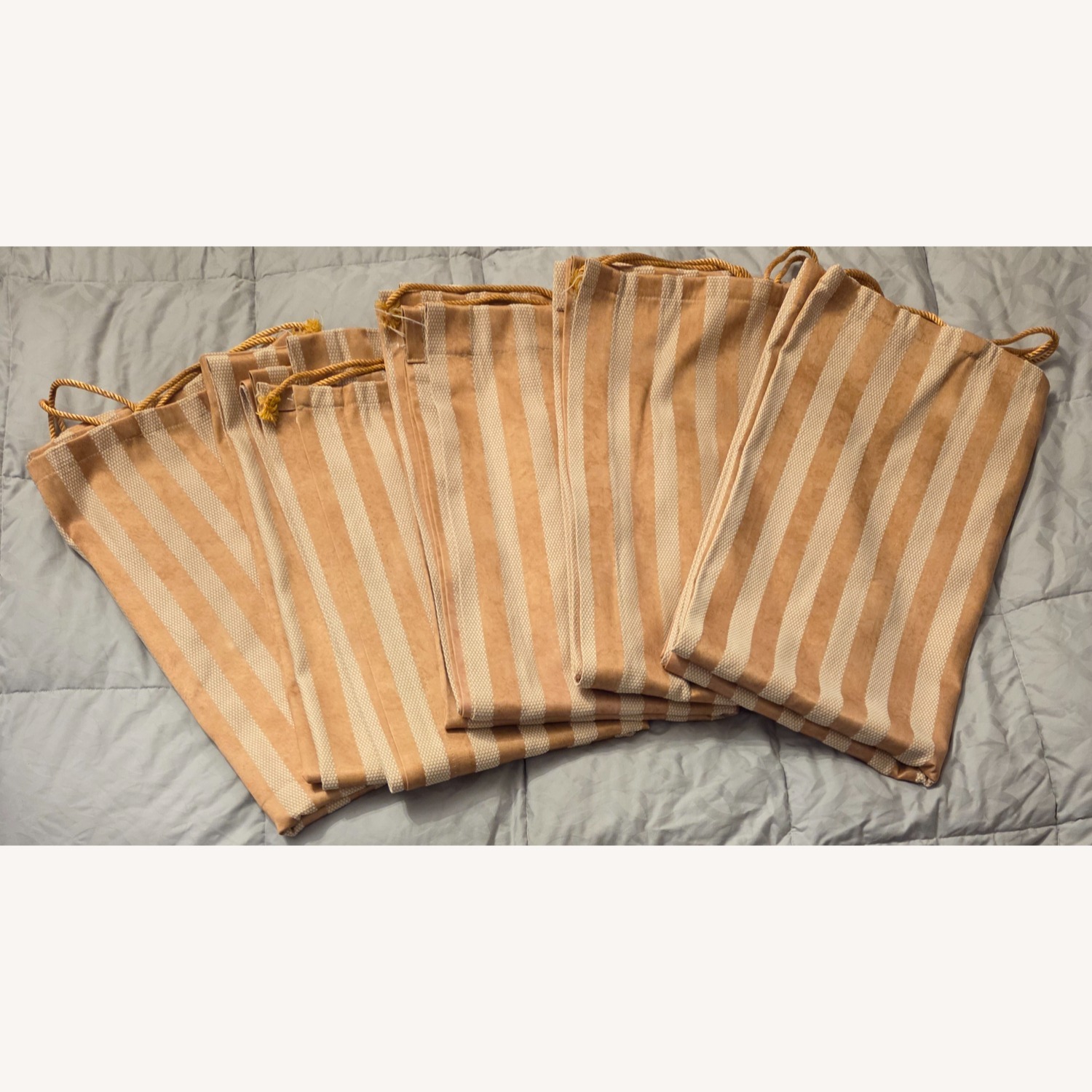 5 VTG '95 Spiegel Gold Stripe Curtains 84"x48" - image-4