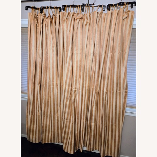 Used 5 VTG '95 Spiegel Gold Stripe Curtains 84"x48" for sale on AptDeco