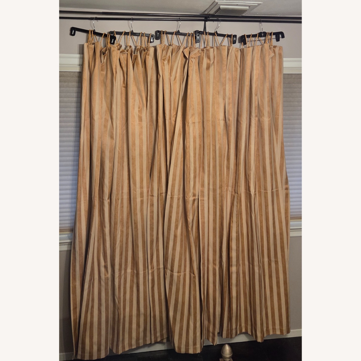 5 VTG '95 Spiegel Gold Stripe Curtains 84"x48" - image-2