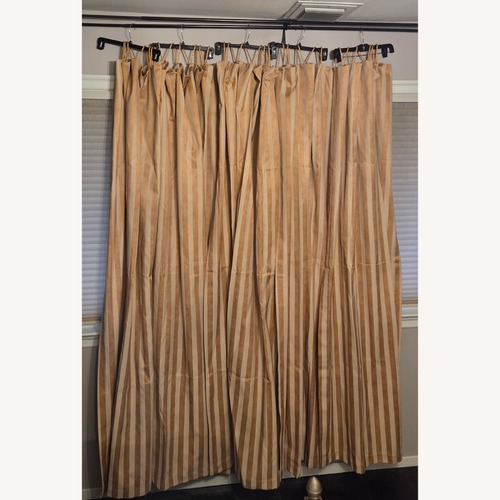Used 5 VTG '95 Spiegel Gold Stripe Curtains 84"x48" for sale on AptDeco