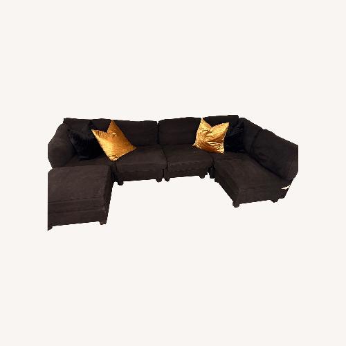 Used Wayfair Black Fabric 2 Piece Sectional for sale on AptDeco