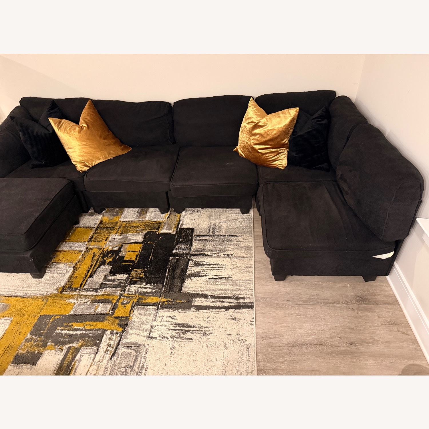 Wayfair Black Fabric 2 Piece Sectional - image-5
