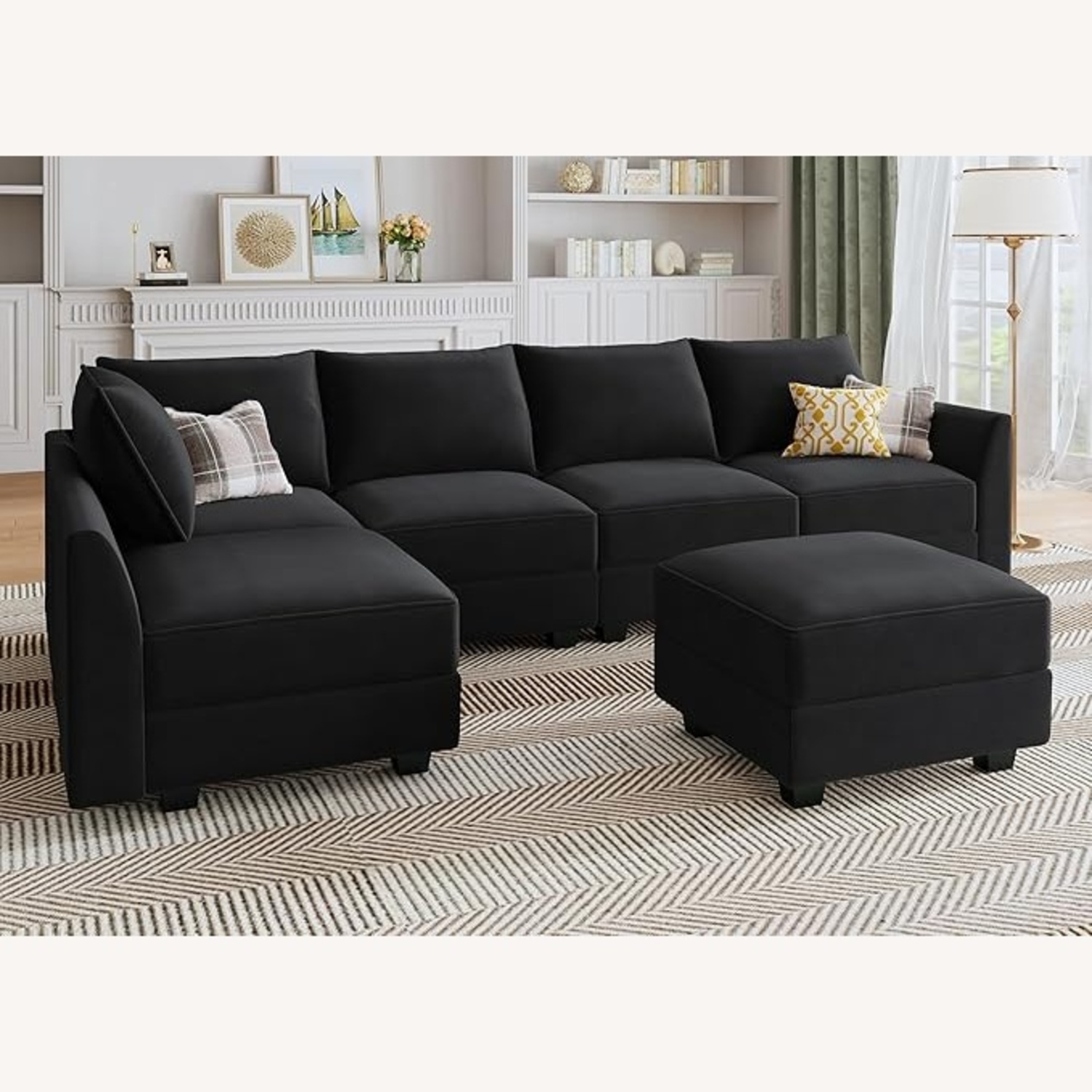 Wayfair Black Fabric 2 Piece Sectional - image-6