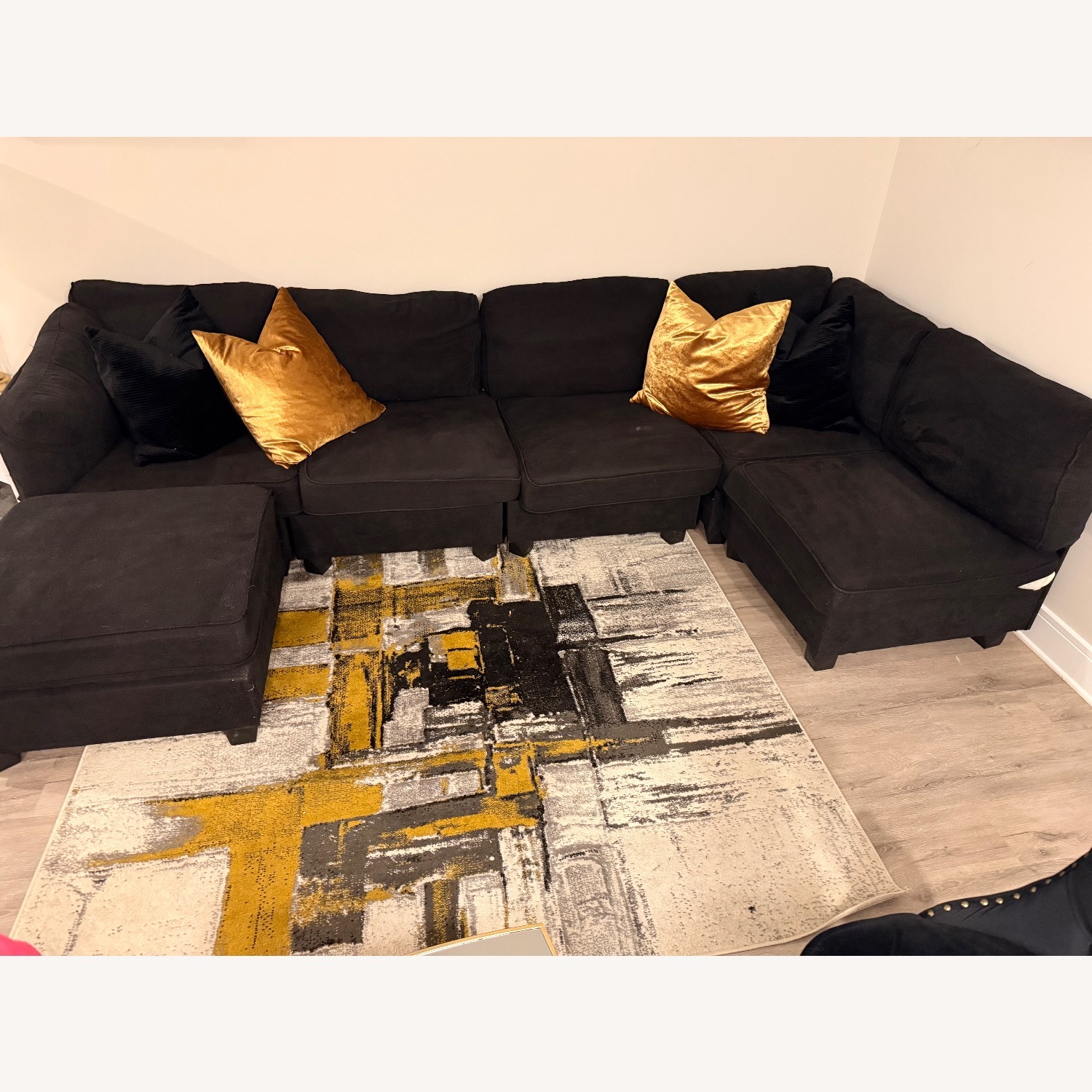 Wayfair Black Fabric 2 Piece Sectional - image-1