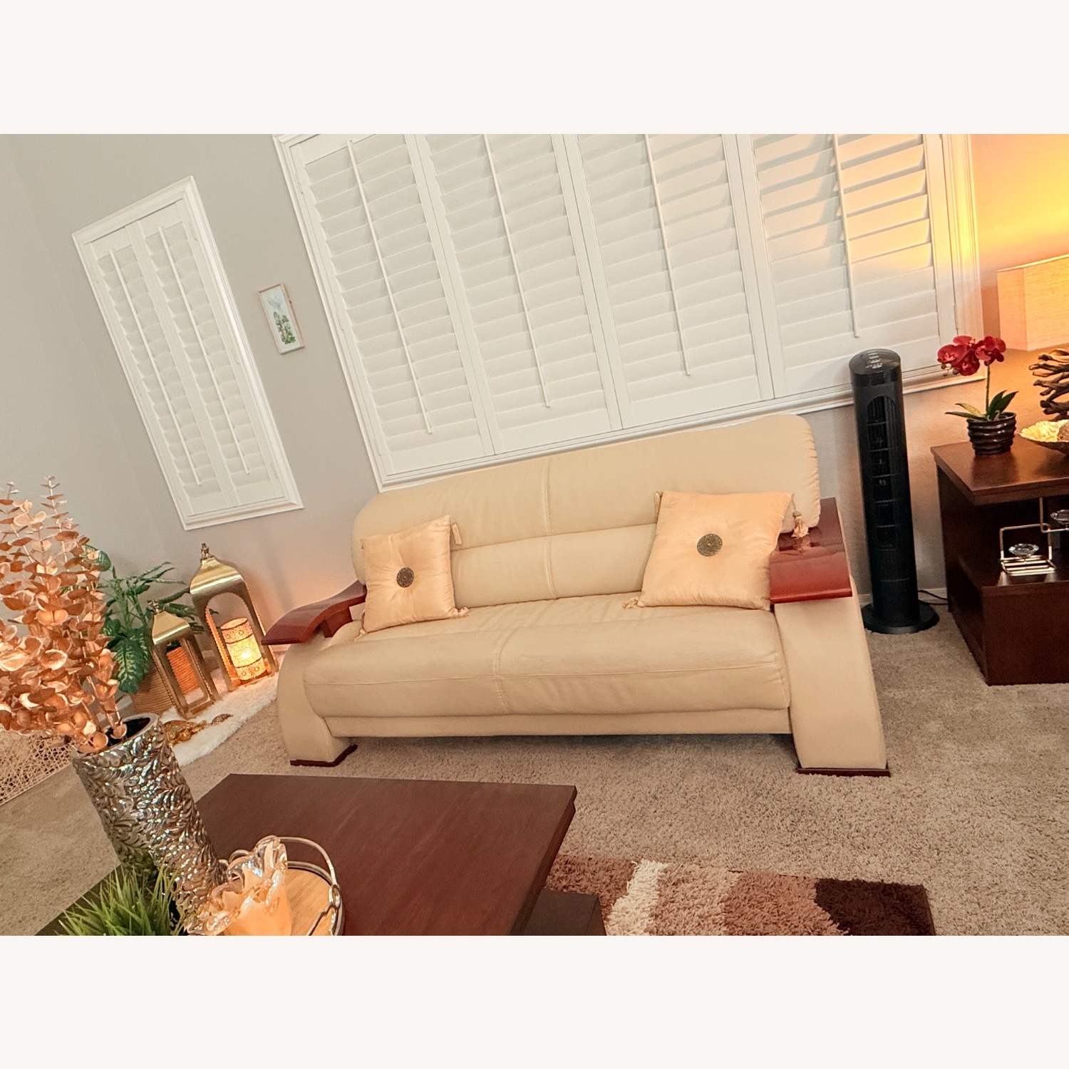 Natural Leather 3+ Seater Sofa - image-1