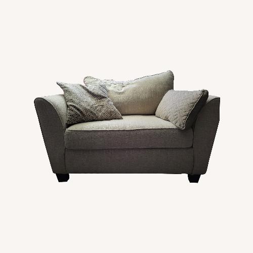 Used Lane Furniture Natural Fabric Chair and a Half for sale on AptDeco