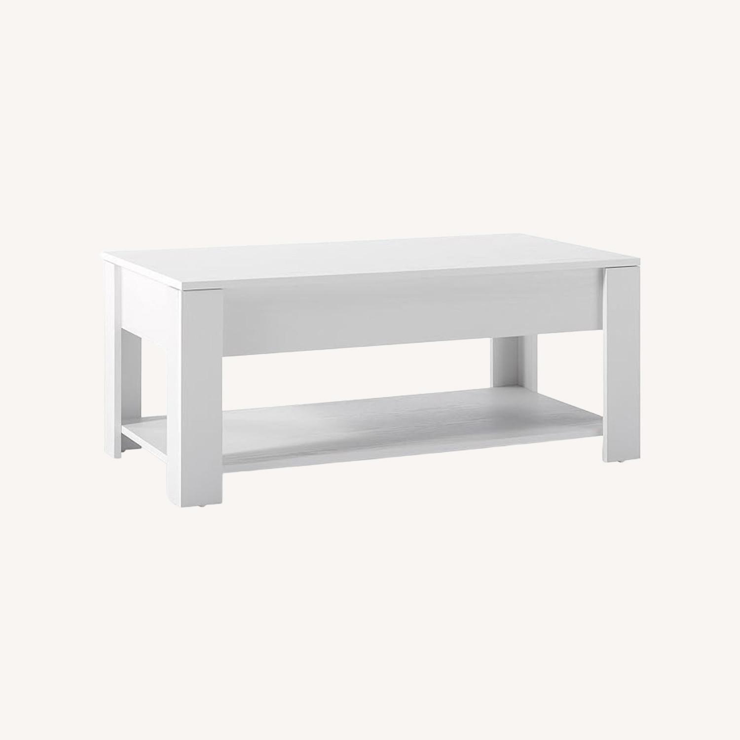 Lift Top Extendable Table With Storage - image-0