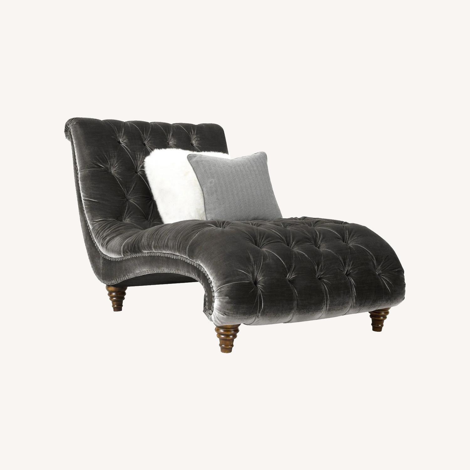 Raymour & Flanigan Duchess Fabric Chaise Lounge - image-0