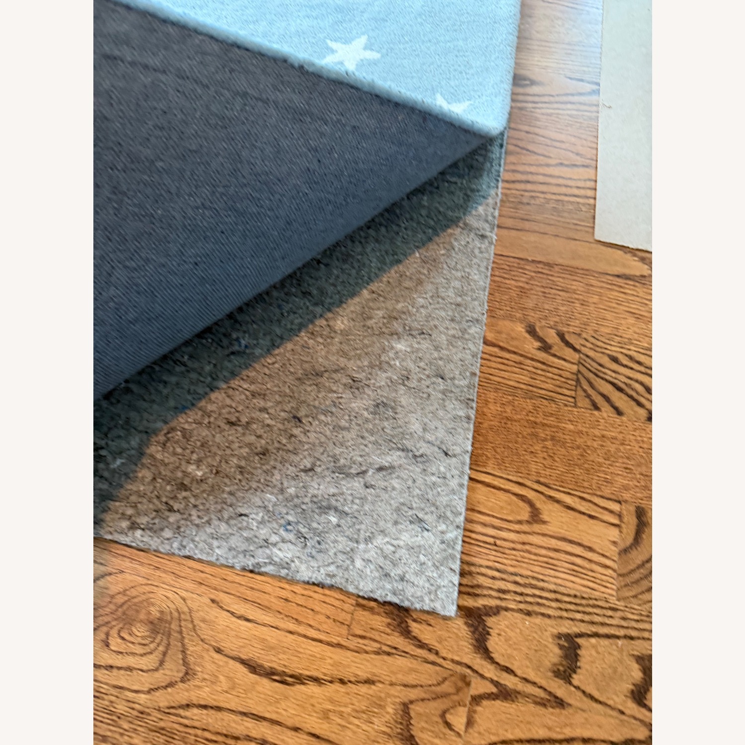 Pottery Barn Blue Starry Wool Rug and Pad 5' x 8' - image-2