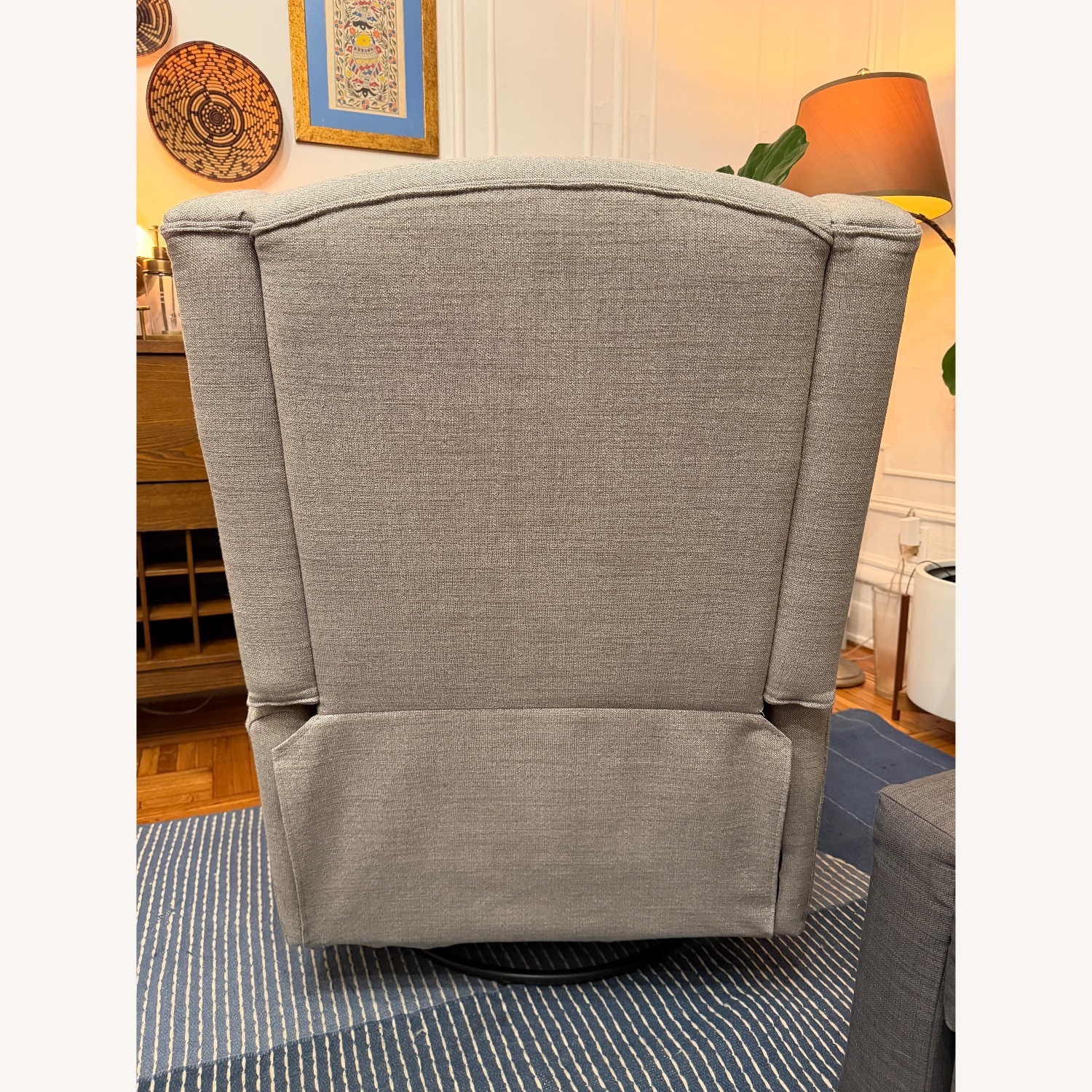 Hemingway Wingback Light Gray Glider/Recliner - image-4
