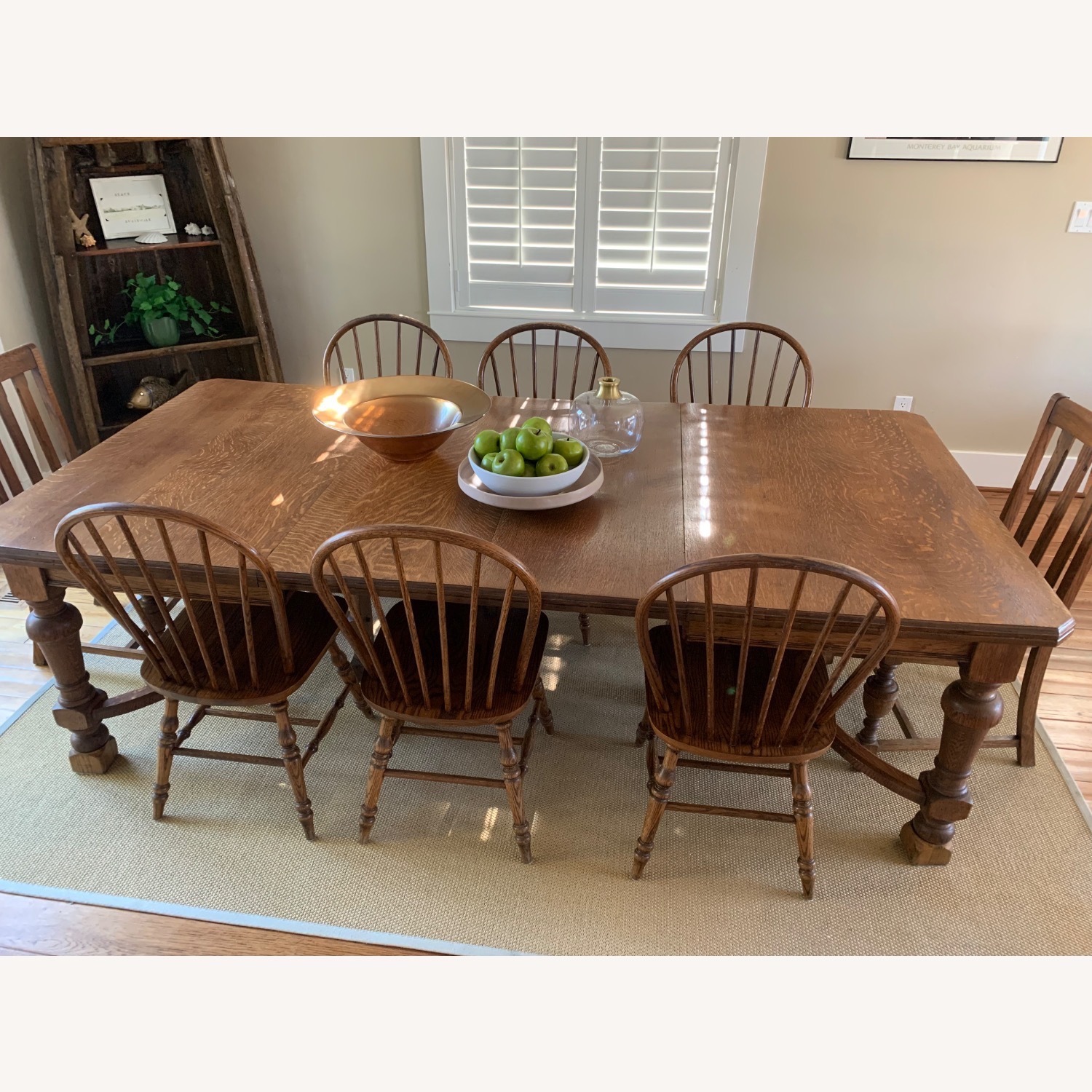 Ethan Allen Oak Antique Table & 8 Chairs - image-4