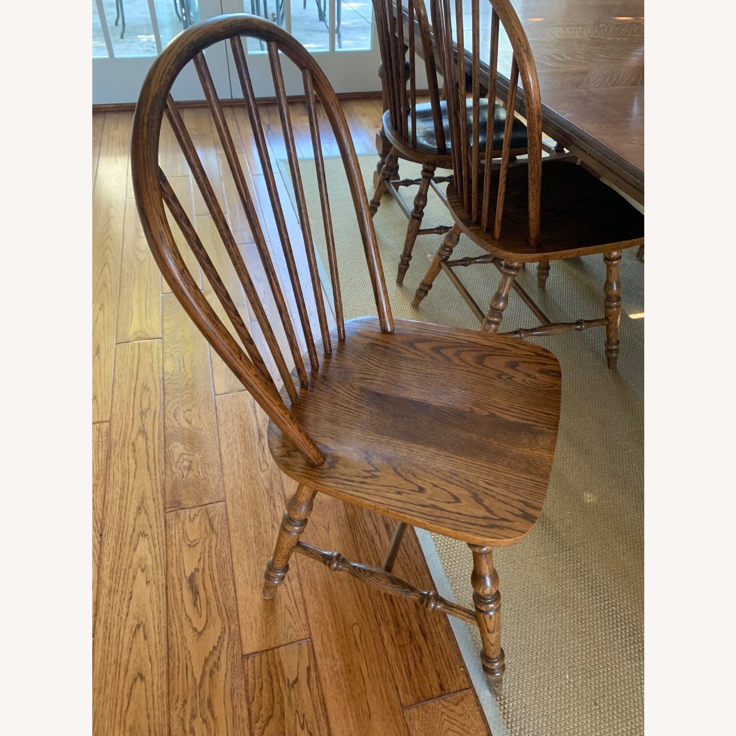 Ethan Allen Oak Antique Table & 8 Chairs - image-2