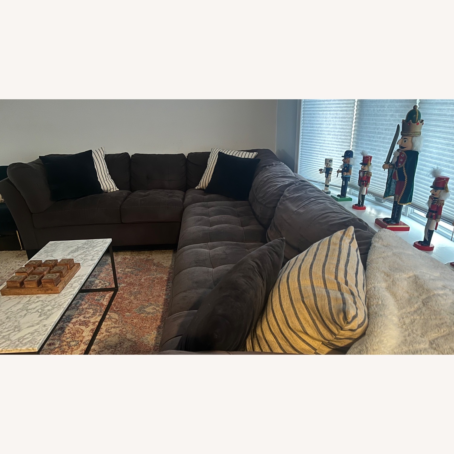 Raymour & Flanigan Cindy Crawford Dark Gray 3+ Piece Sectional - image-2