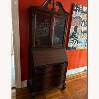 Antique Clawfoot Serpentine 1920s Secretary Desk