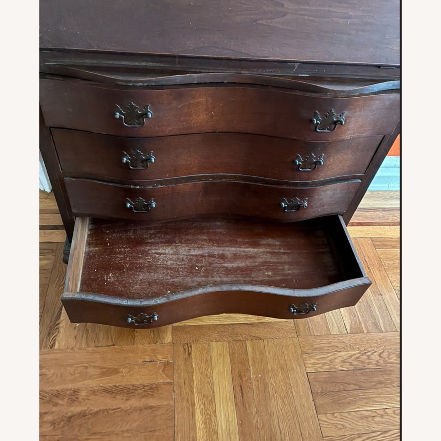 Antique Clawfoot Serpentine 1920s Secretary Desk - image-4