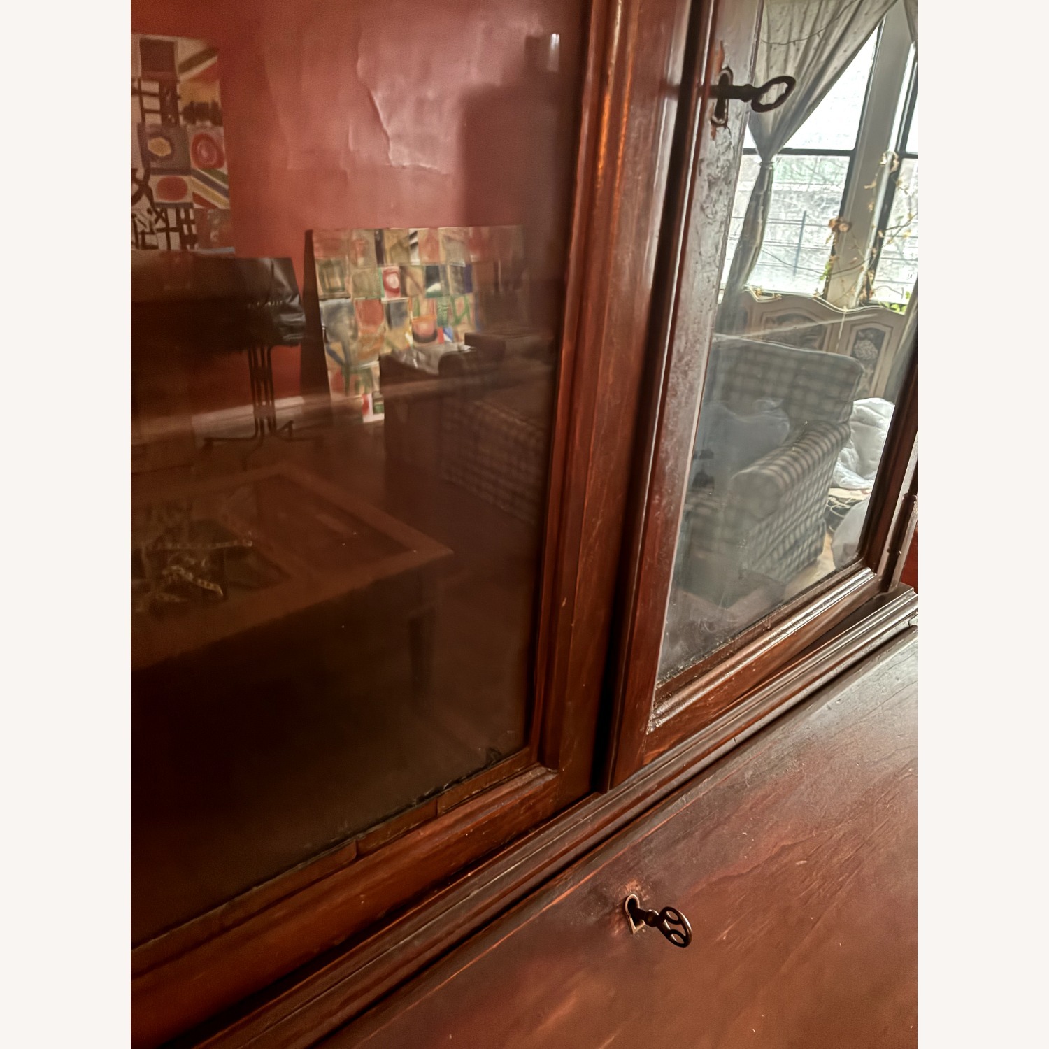 Antique Clawfoot Serpentine 1920s Secretary Desk - image-9