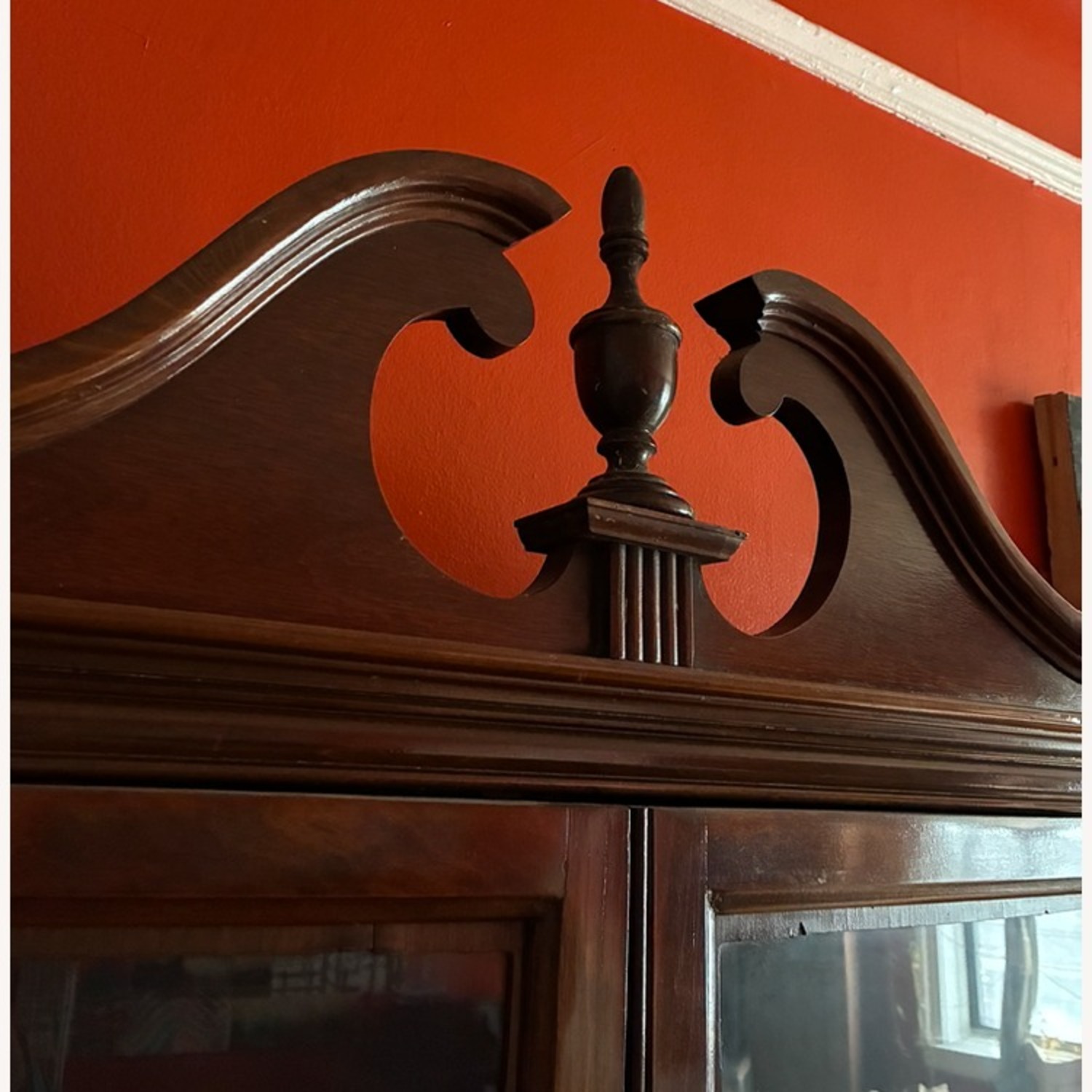 Antique Clawfoot Serpentine 1920s Secretary Desk - image-2