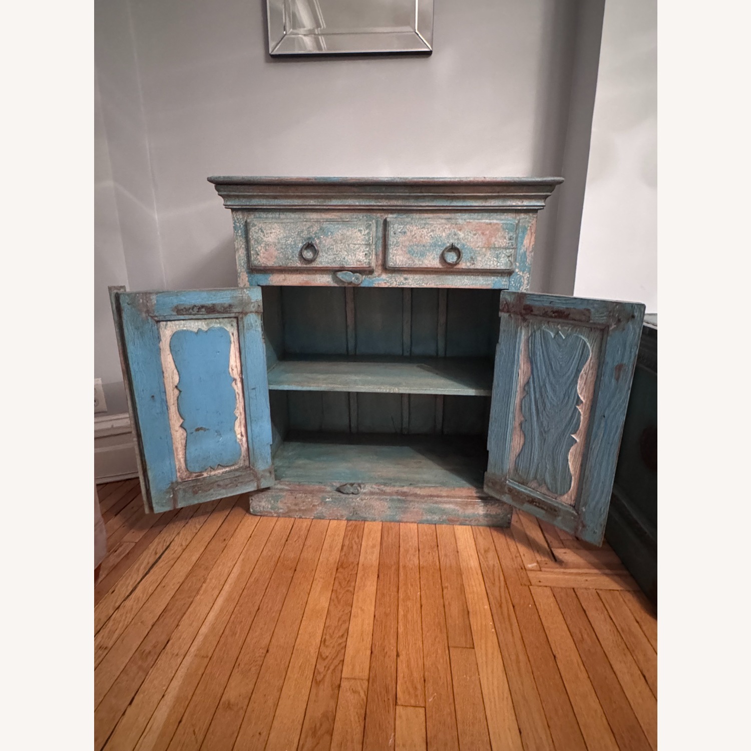 Vintage/Antique Finds Blue Wood Sideboard - image-2