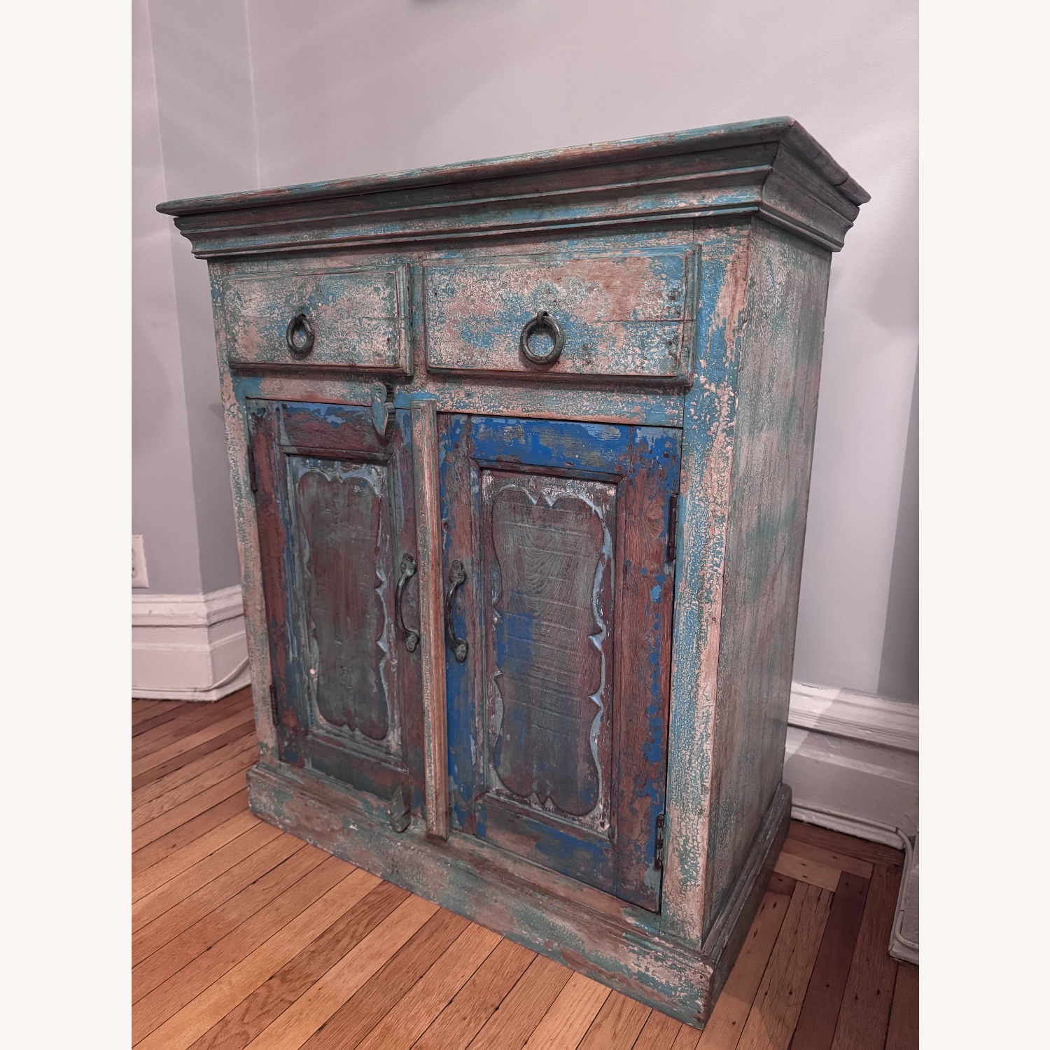 Vintage/Antique Finds Blue Wood Sideboard - image-4