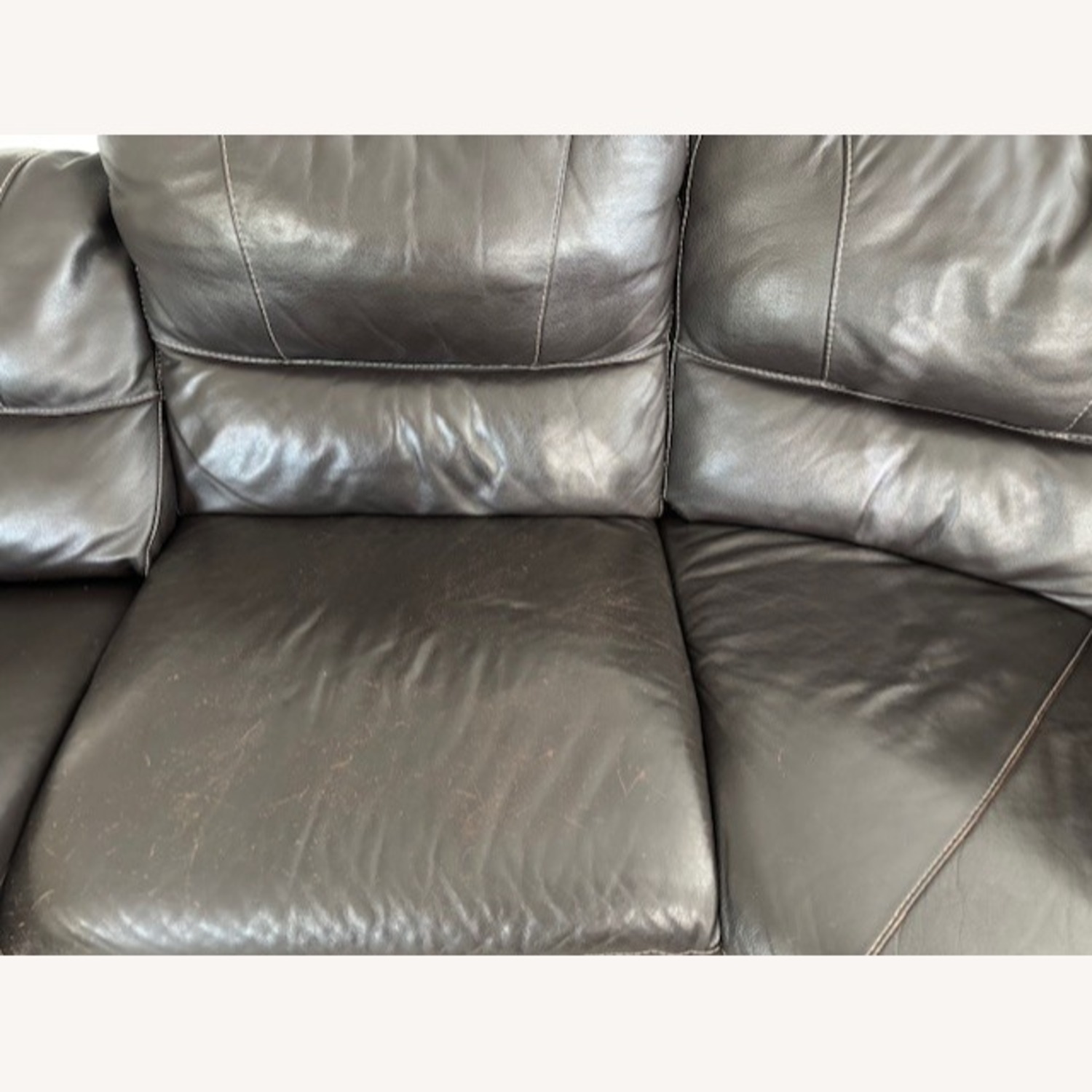 Macy's Dark Brown Leather 3+ Piece Sectional - image-4