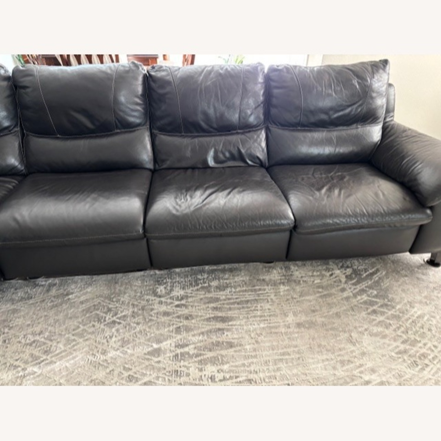 Macy's Dark Brown Leather 3+ Piece Sectional - image-5