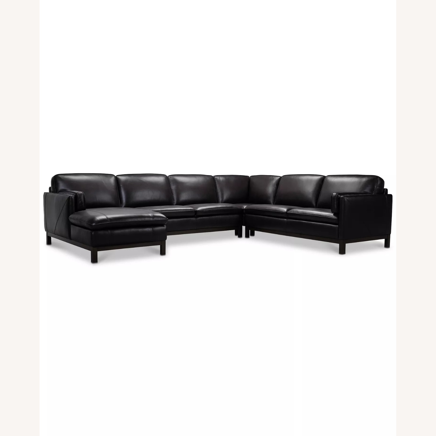 Macy's Dark Brown Leather 3+ Piece Sectional - image-10