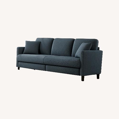 Used Amazon Blue Wood 3+ Seater Sofa for sale on AptDeco