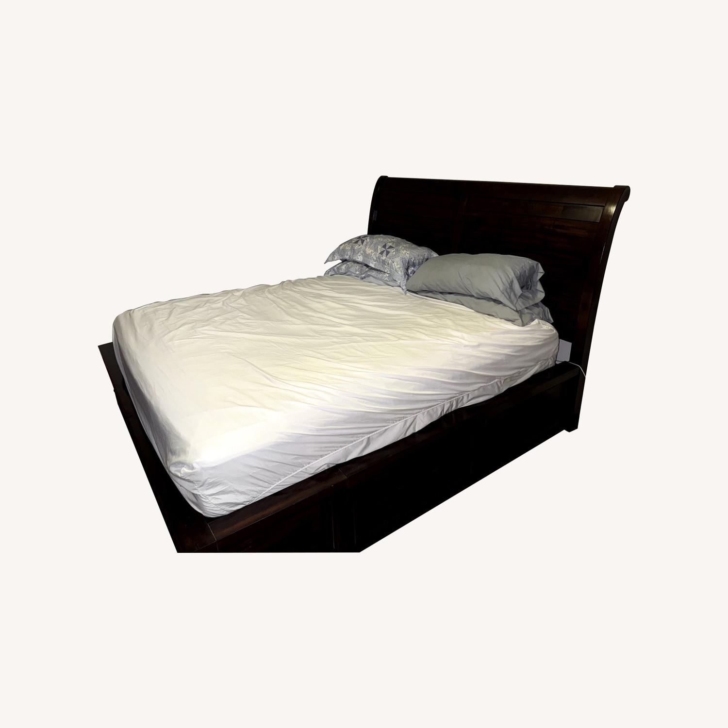 Hudson King Pecan Storage Platform Bed - image-0
