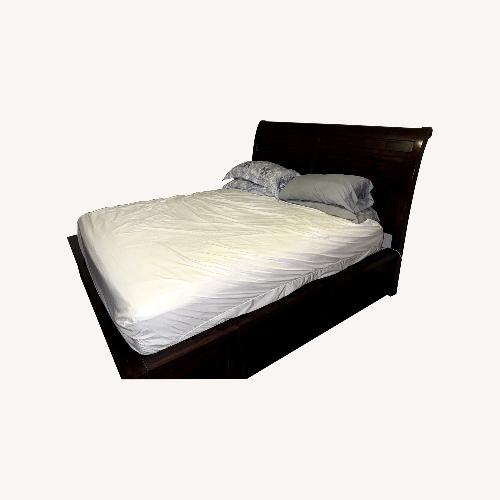 Used Hudson King Pecan Storage Platform Bed for sale on AptDeco