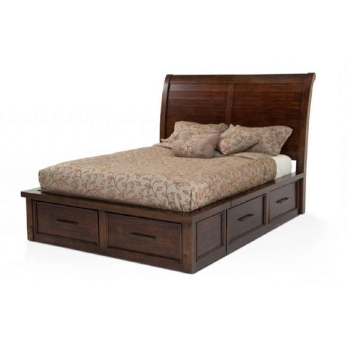 Used Hudson King Pecan Storage Platform Bed for sale on AptDeco