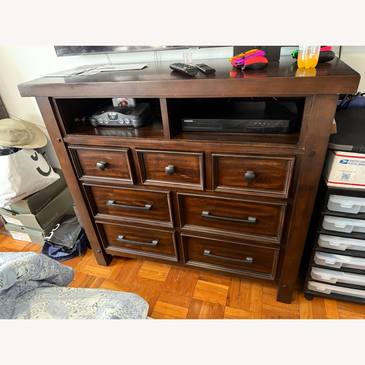 Dark Brown Wood Dresser - image-0