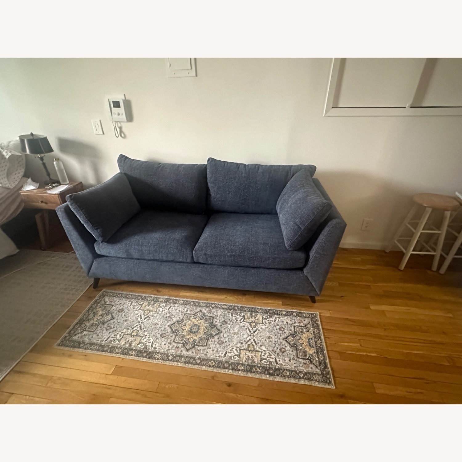 Raymour & Flanigan Blue Fabric Loveseat - image-2