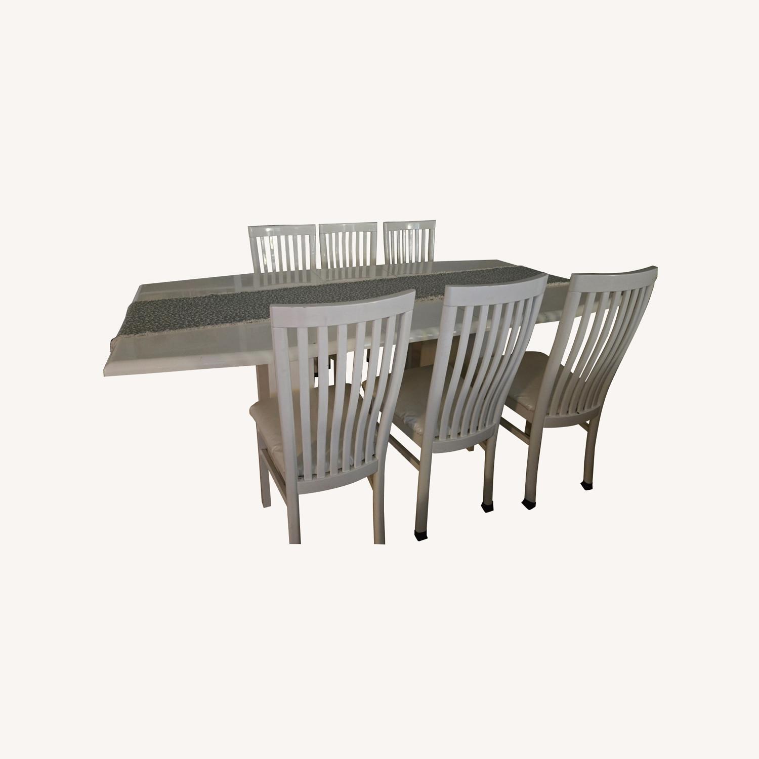 White Wood Dining Table - image-0