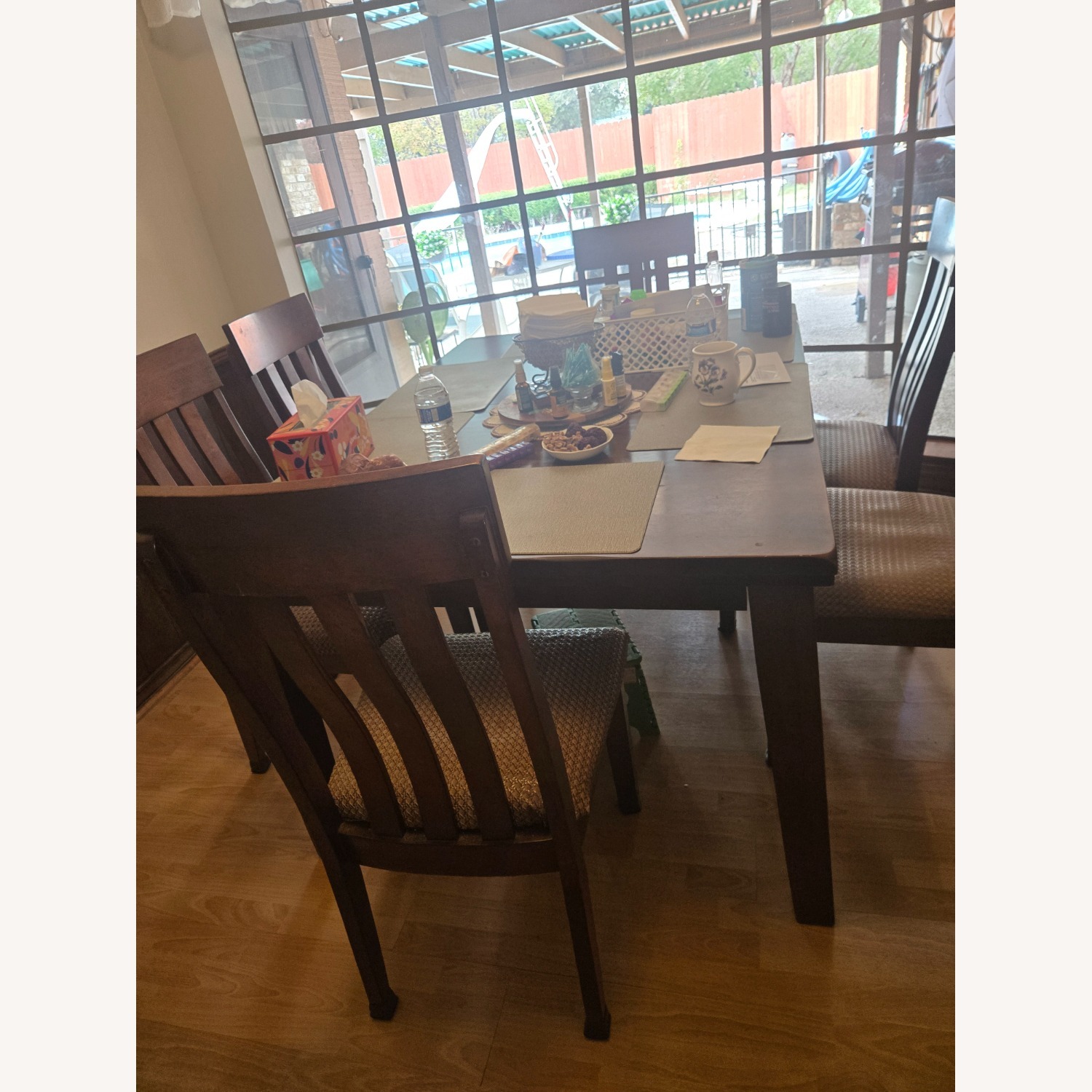 Dark Brown Wood Dining Table - image-2