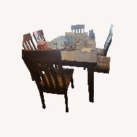 Dark Brown Wood Dining Table