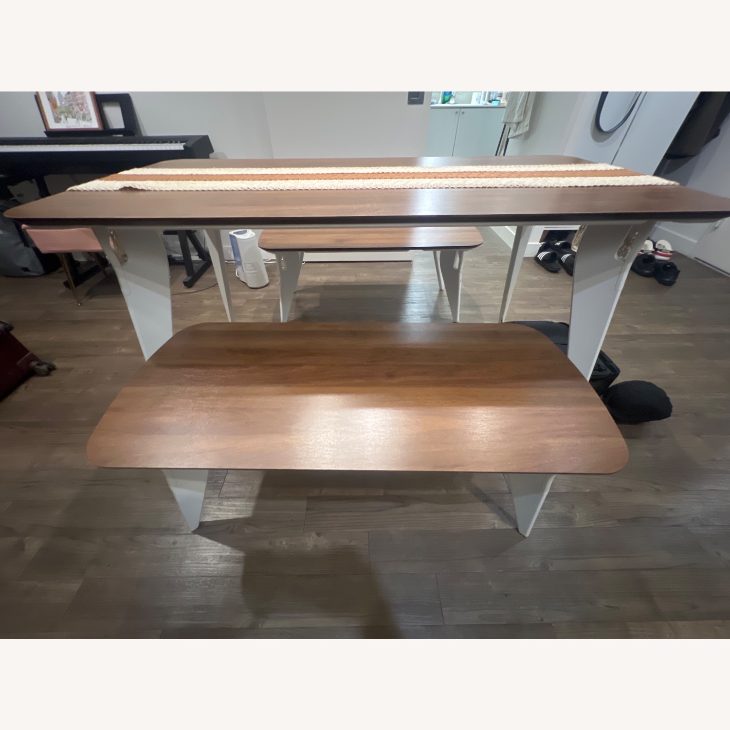 Hoek Home Dark Brown Wood Bench - image-2