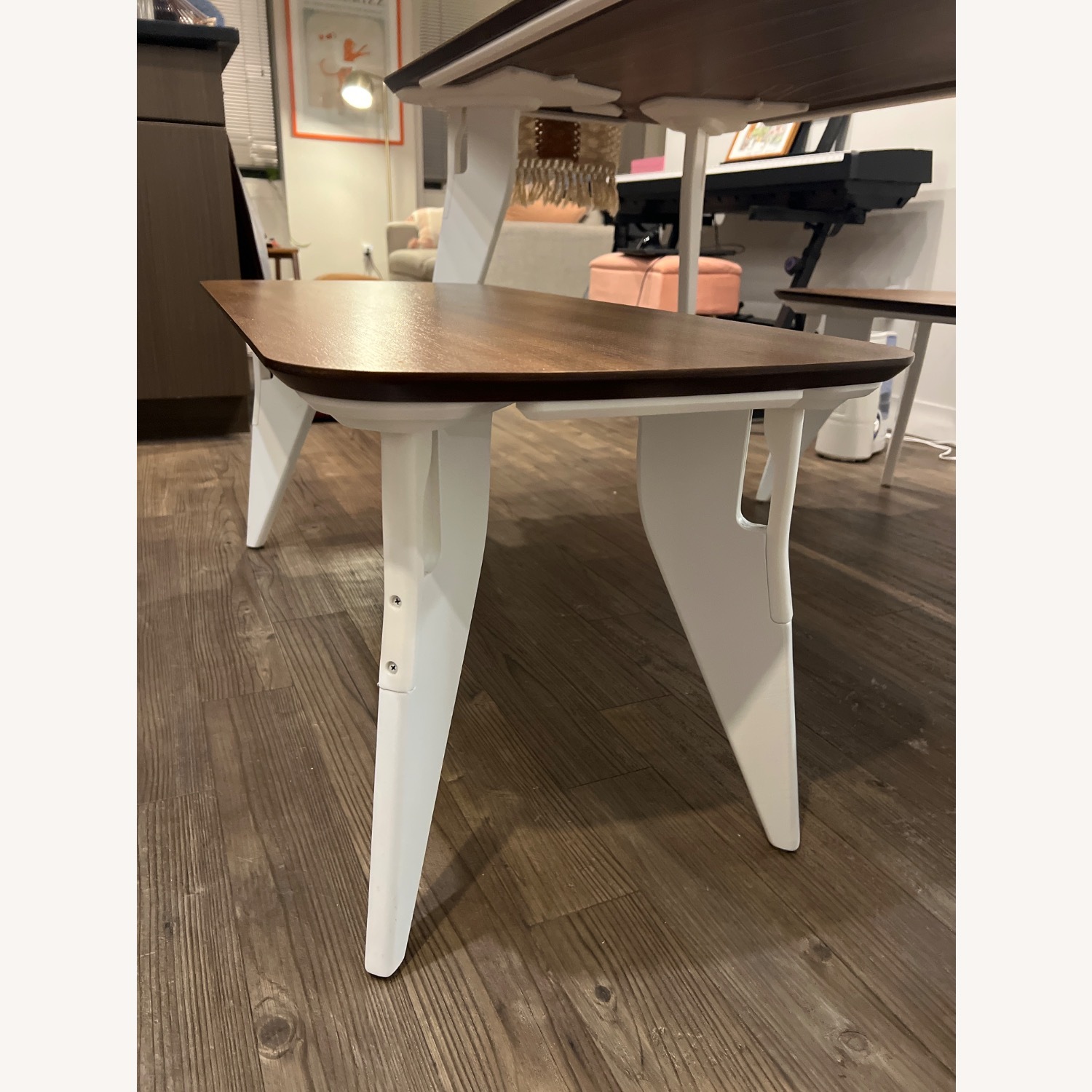 Hoek Home Dark Brown Wood Bench - image-3