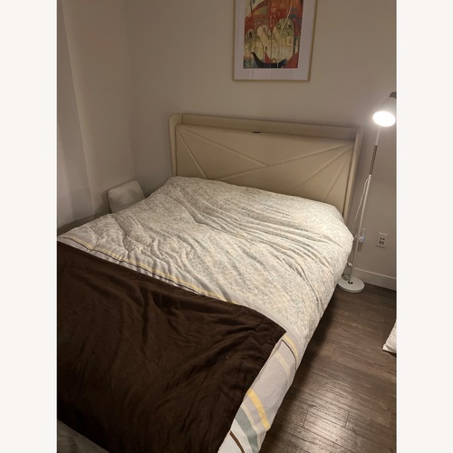 Used Natural Fabric Queen Bed for sale on AptDeco