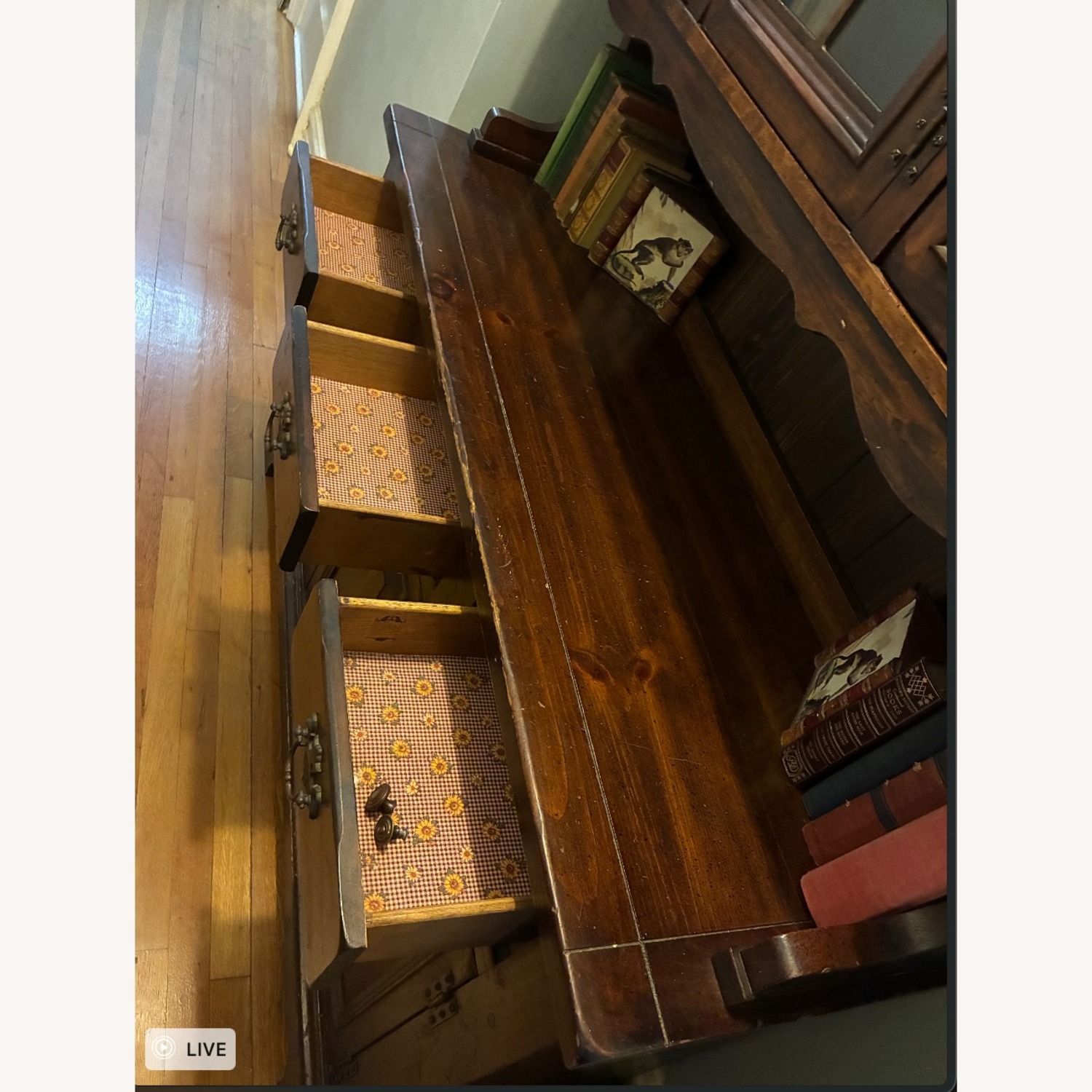 Vintage/Antique China Cabinet with Hutch/Bookshelf - image-6