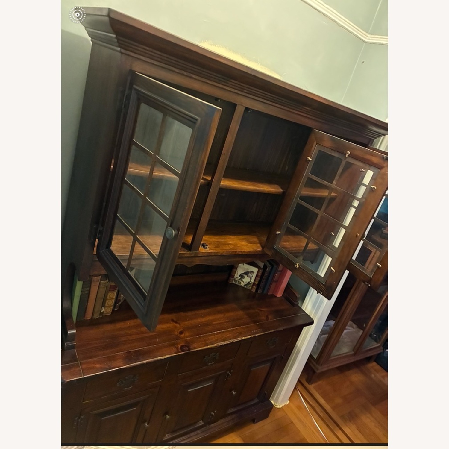 Vintage/Antique China Cabinet with Hutch/Bookshelf - image-1
